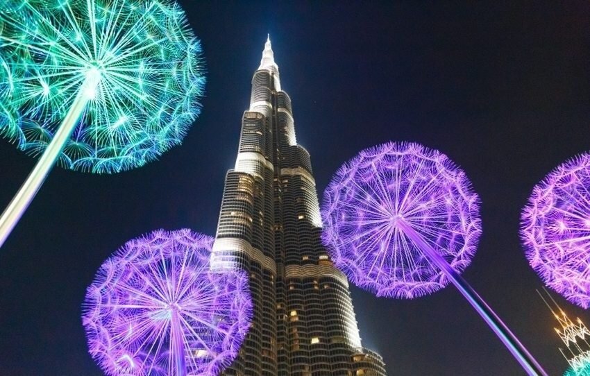 Burj Khalifa during Diwali time in Dubai
